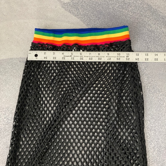Jaded London Rainbow  and Black Mesh Maxi Skirt - Picture 6 of 8